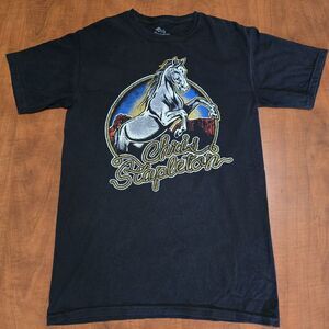 Chris Stapleton White Horse Front Side Short Sleeve Crew Neck Graphic Tee S